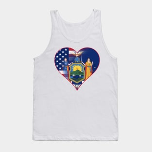 New York and American Flag Fusion Design Tank Top